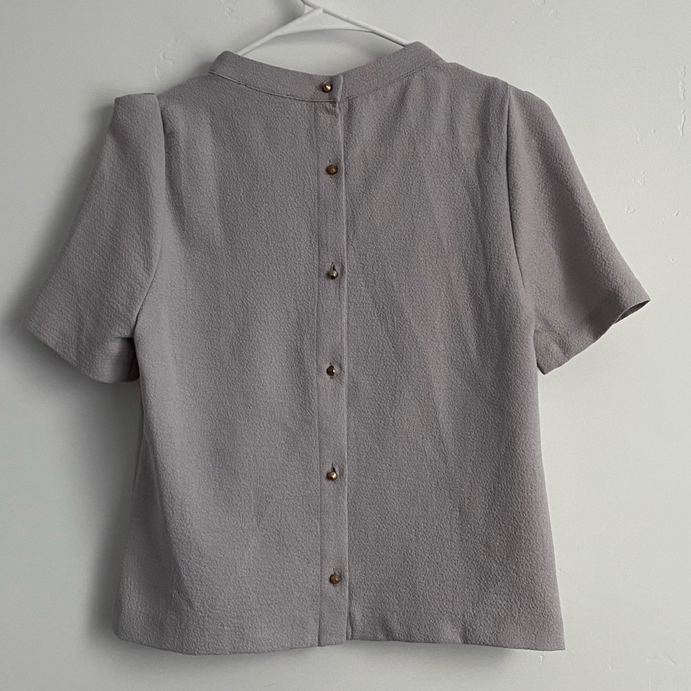 ASTR Light Gray Botton Back Blouse - Picture 3 of 6